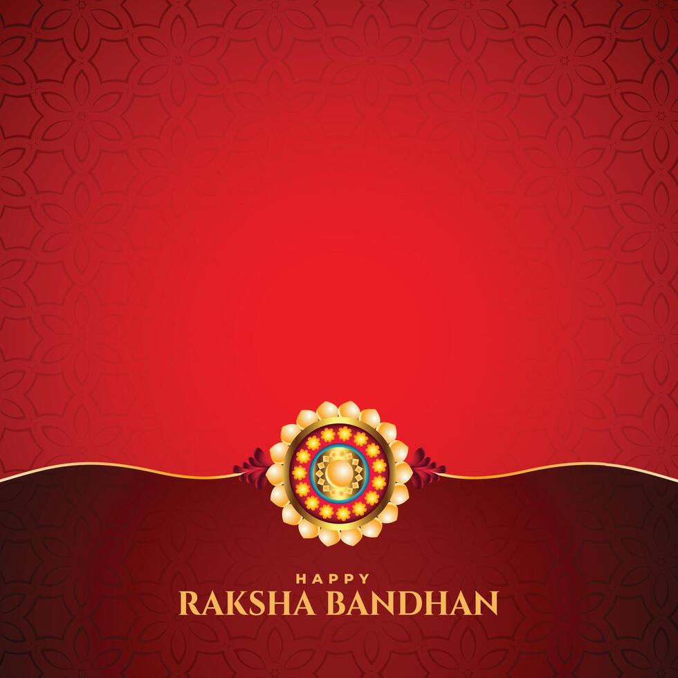 rojo raksha Bandhan indio festival tarjeta con texto espacio vector