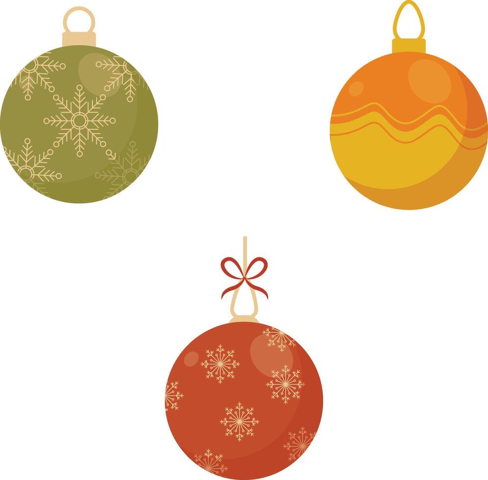 colección de Navidad pelota decoración. vector ilustración en un blanco antecedentes.