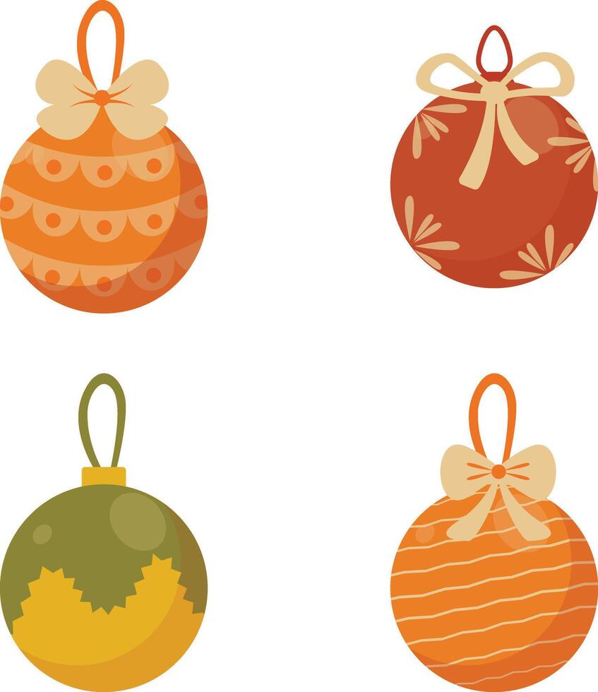 colección de Navidad pelota decoración. vector ilustración en un blanco antecedentes.