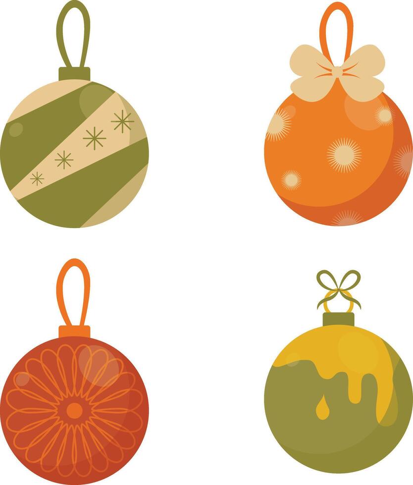 colección de Navidad pelota decoración. vector ilustración en un blanco antecedentes.