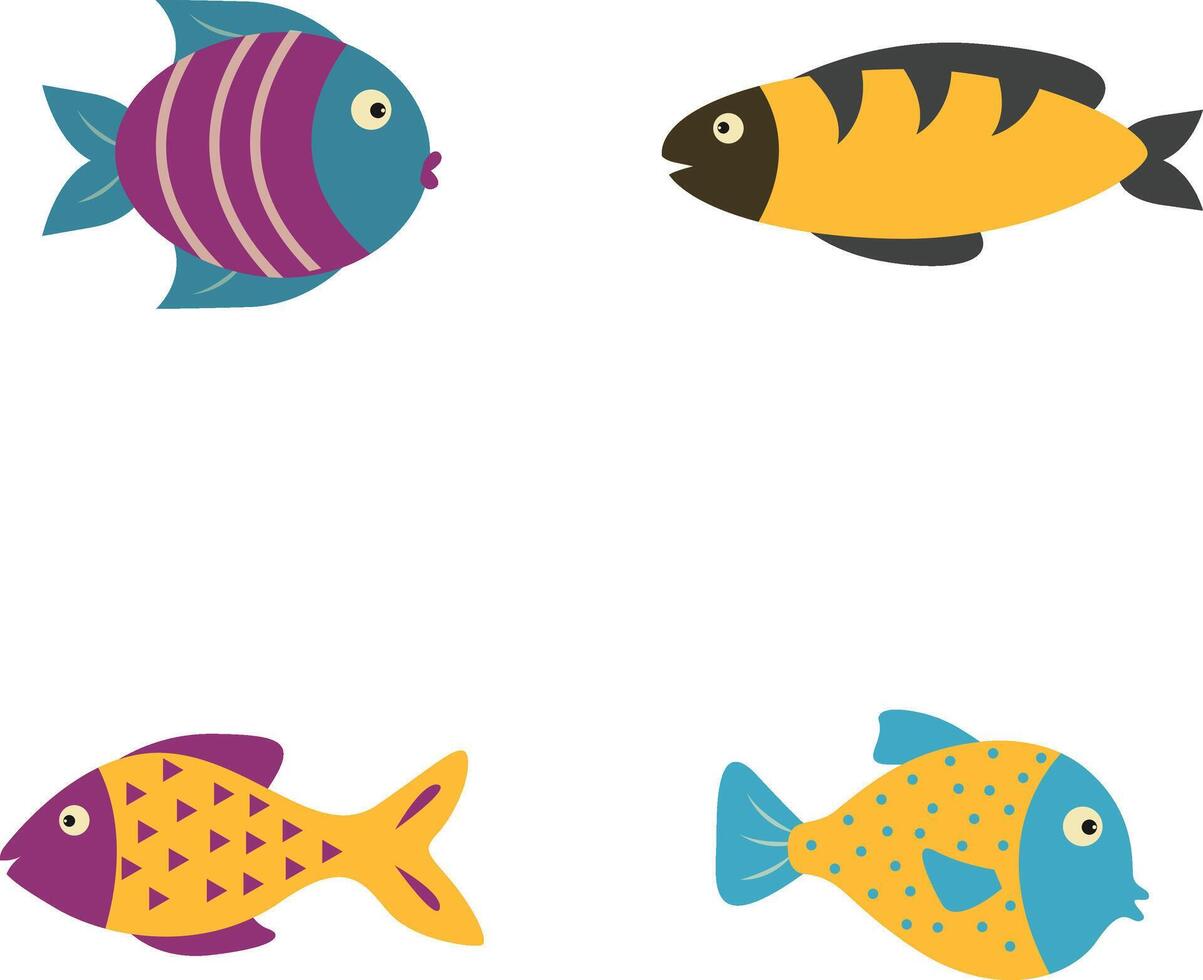 Adorable Fish Illustration with Cute Cartoon Design. Sea Animal on a White Background vector