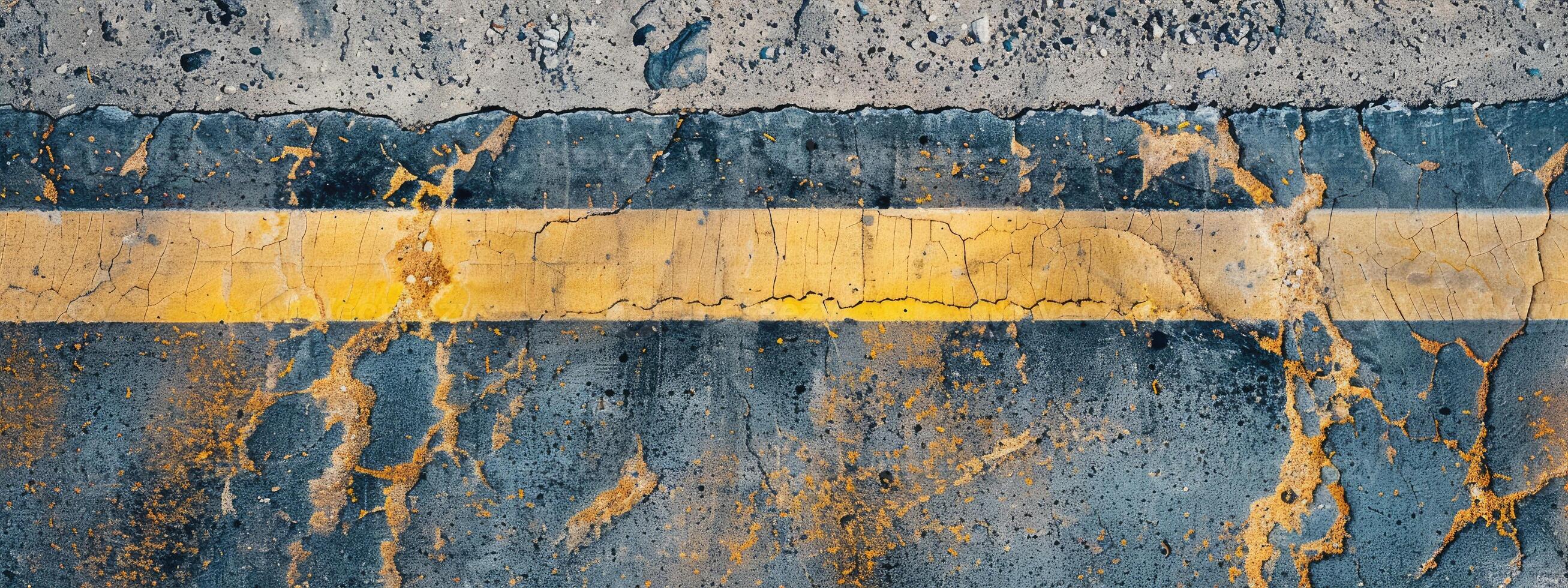 AI generated Road in the desert, yellow traffic line photo