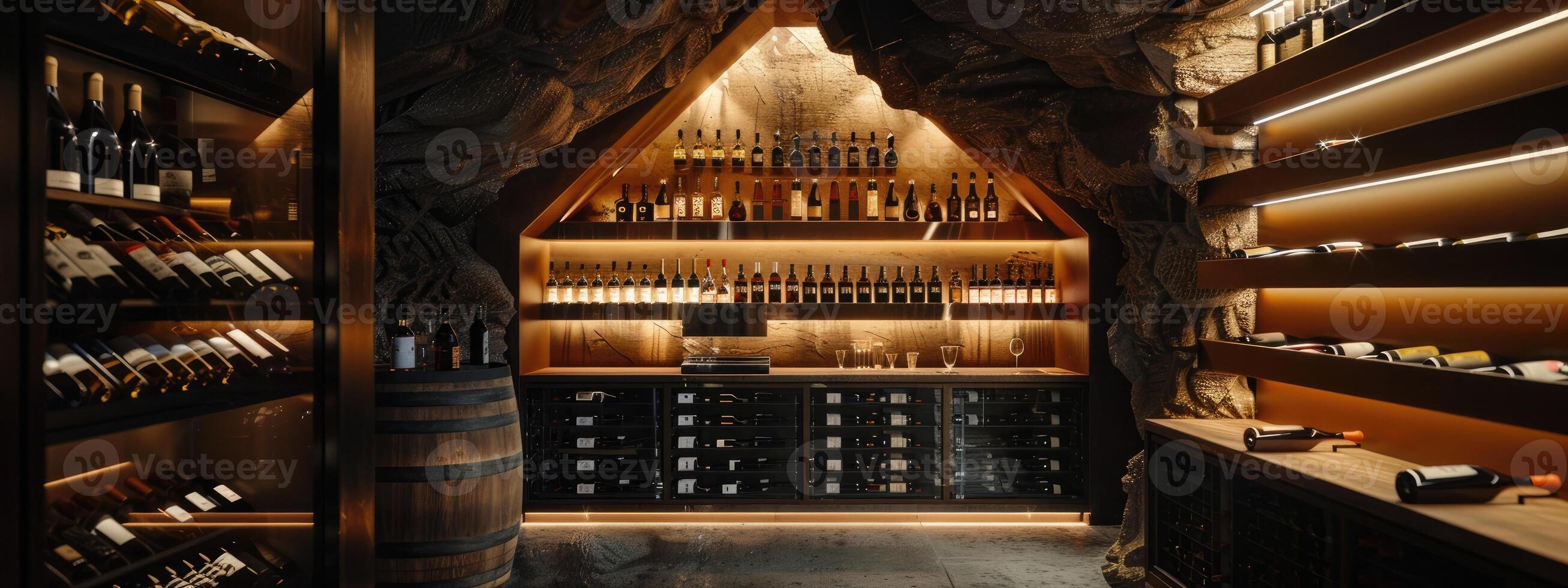 AI generated Luxury wine cellar degustation photo