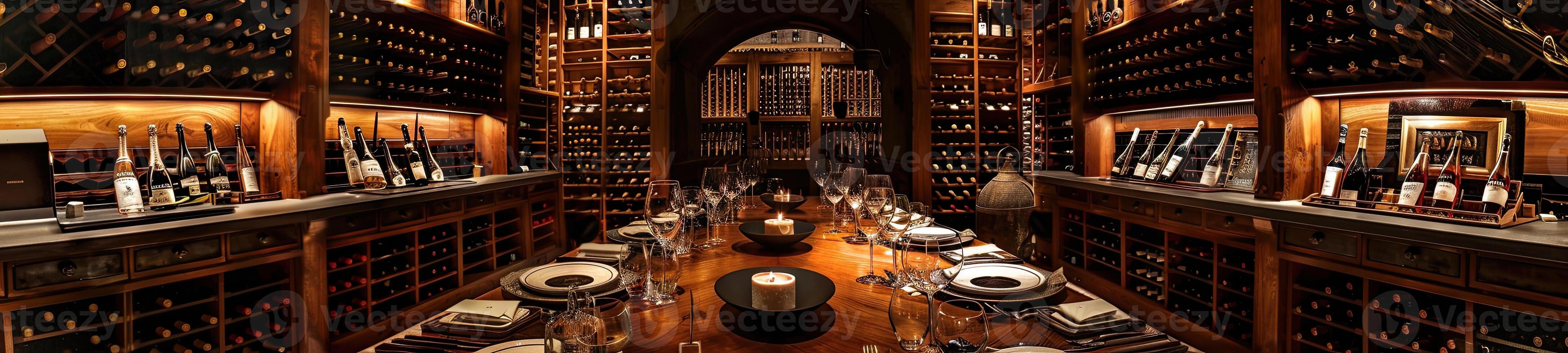 AI generated Luxury wine cellar degustation photo