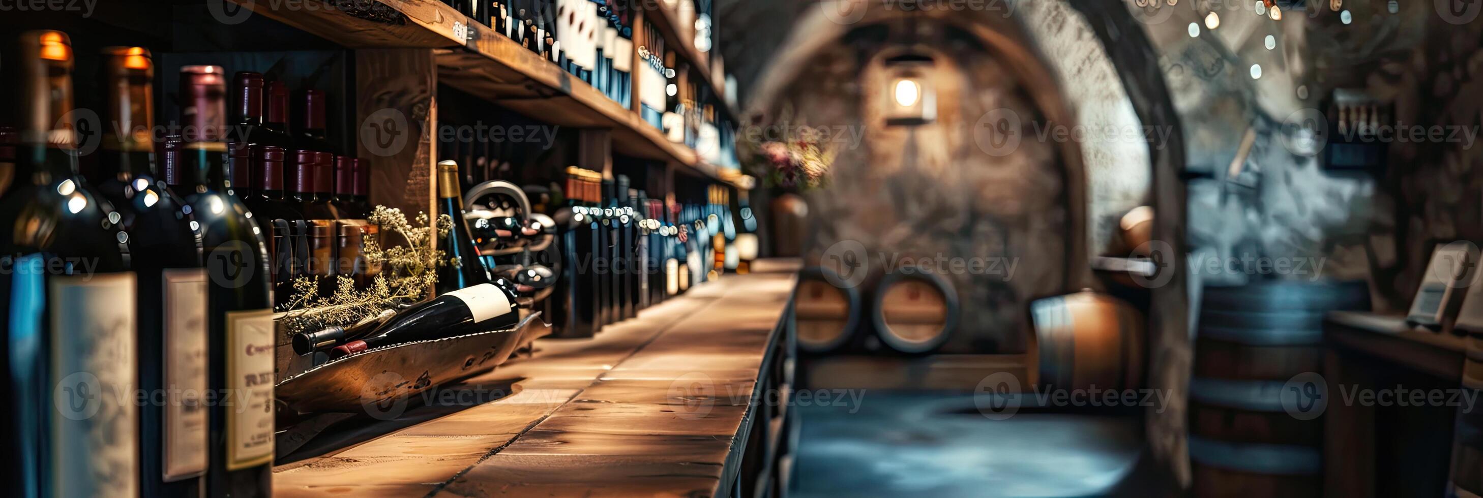 AI generated Luxury wine cellar degustation photo