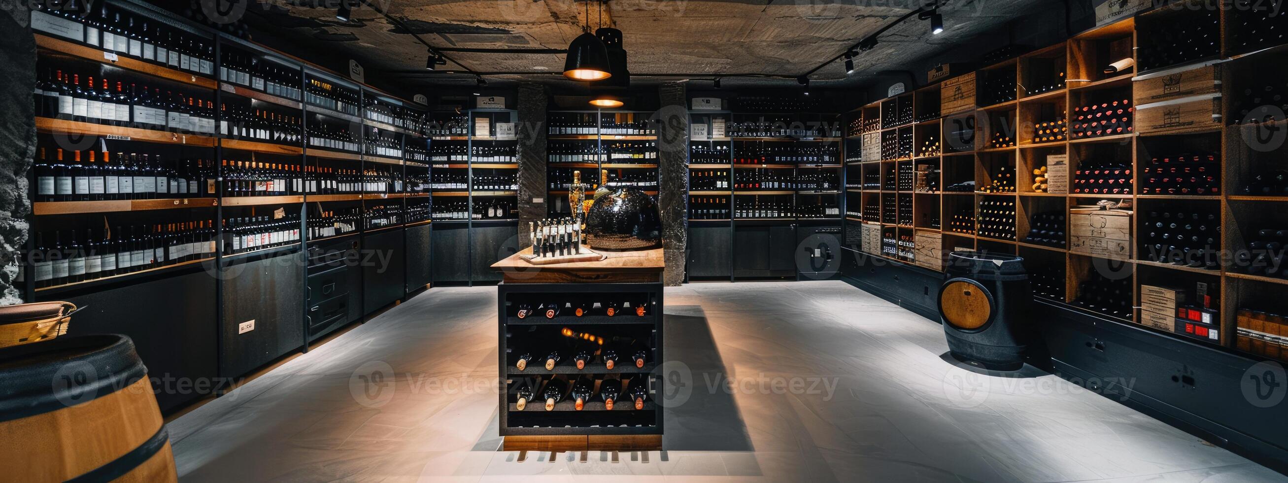 AI generated Luxury wine cellar degustation photo