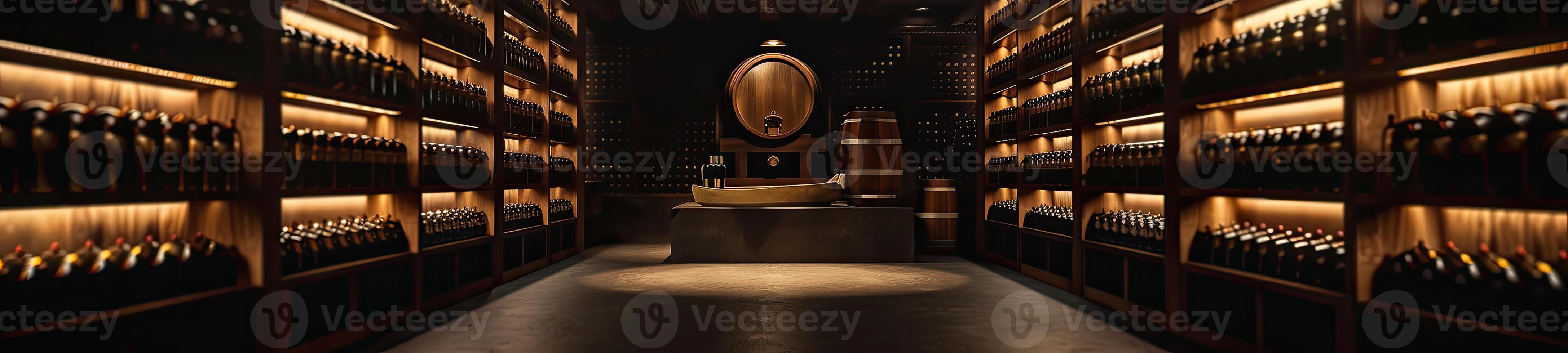 AI generated Luxury wine cellar degustation photo