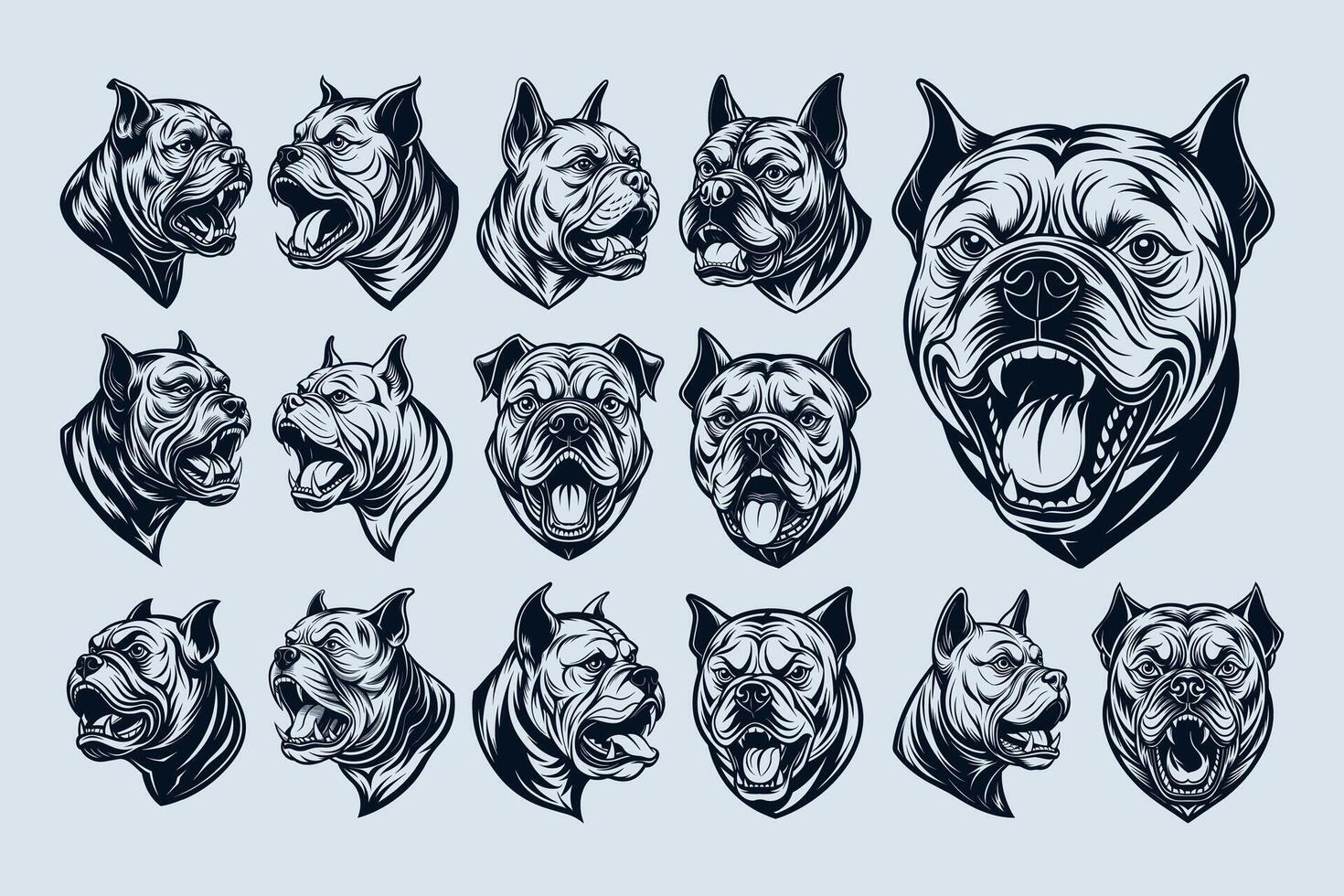 ai generado haz de silueta buldog cabeza ilustración diseño vector