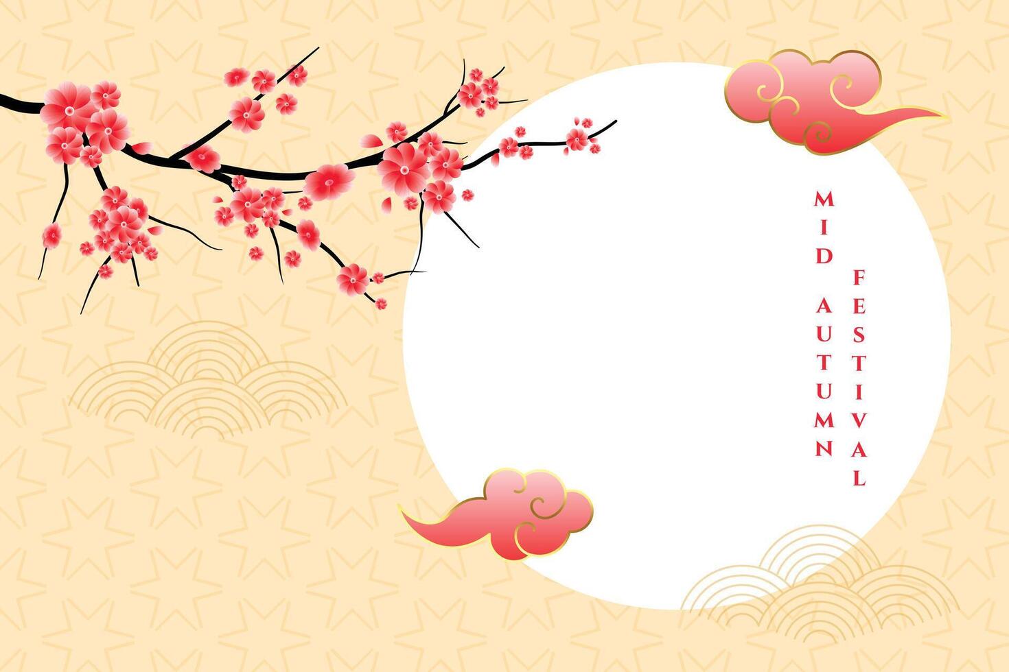 full moon mid autumn festival traditional background vector