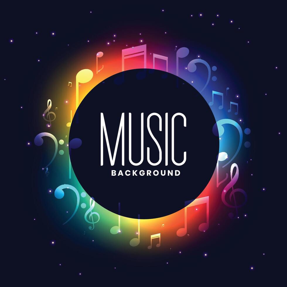 colorful musical festival background with music notes design vector