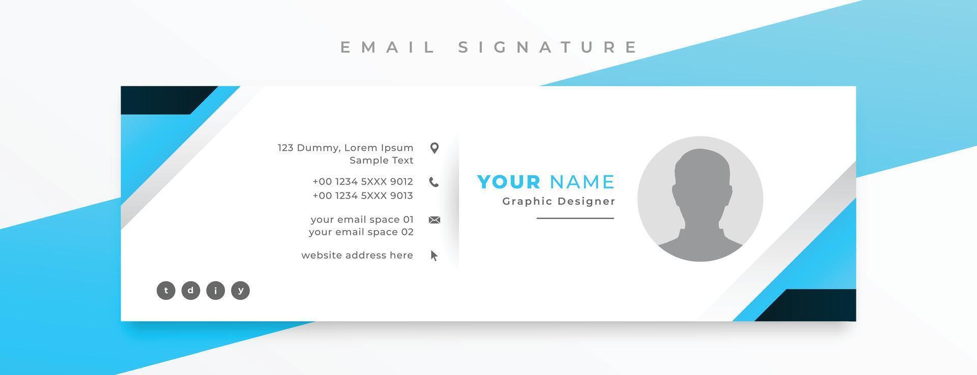 corporate email footer card template with digital info design vector