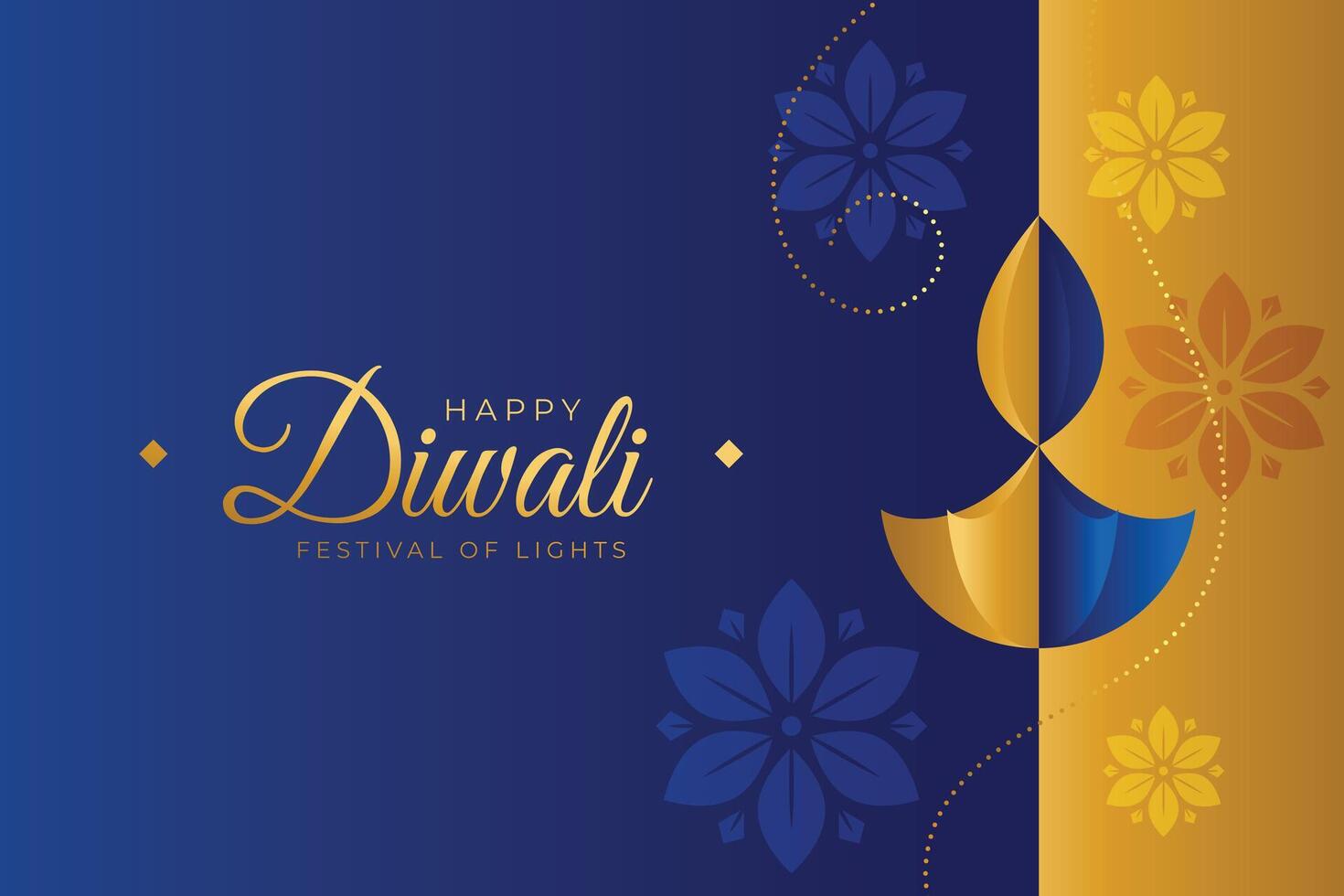indio diwali festival saludo tarjeta con artístico lámpara diseño vector