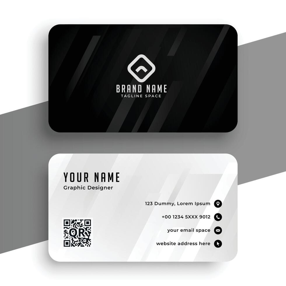 black and white elegant business card design vector