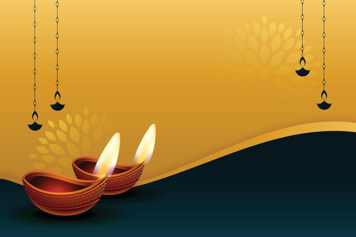 decorative happy diwali festival background with text space vector