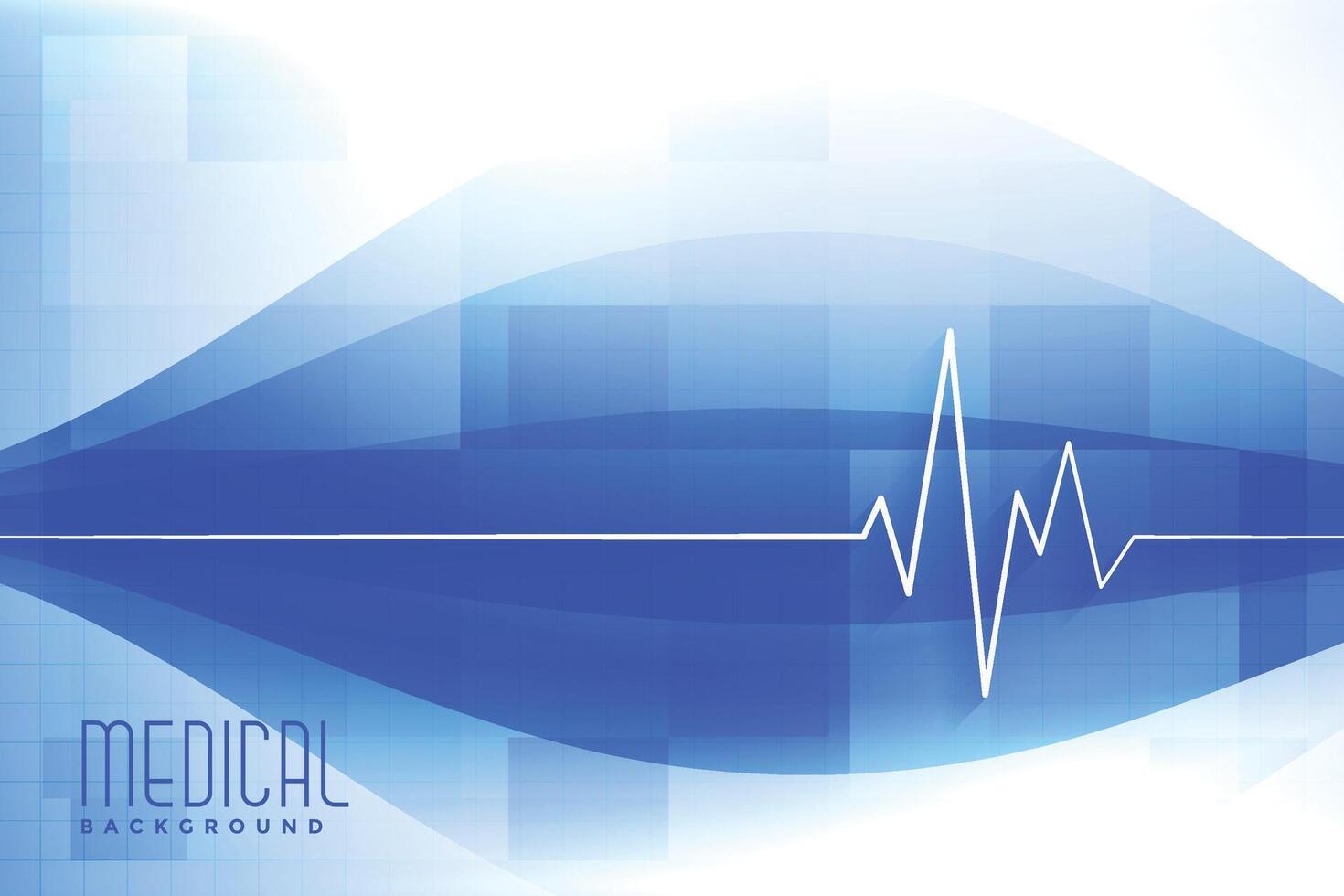 blue medical and healthcare background with heartbeat line vector