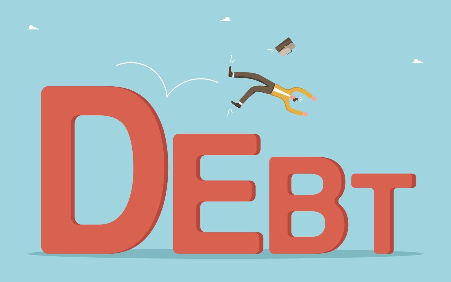 Man falls from debt vector