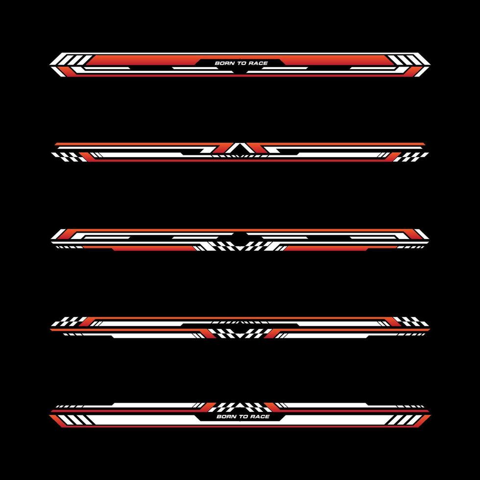 Sport racing stripes car stickers. modification body speed and drift vinyl decal isolated set templates vector