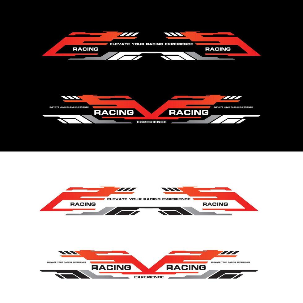 Sport racing car stickers stripe abstract shape . vinyl decal templates isolated set vector