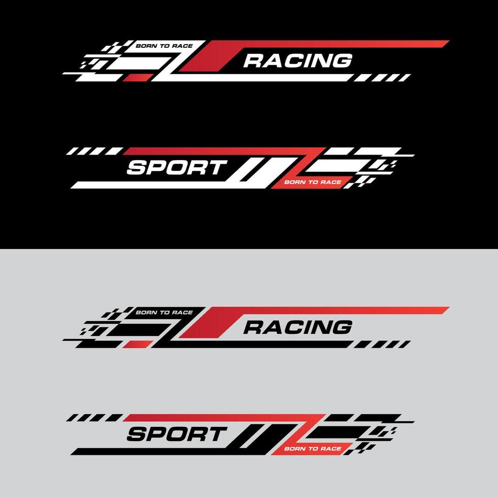 Sport racing stripes car stickers. modification body speed and drift vinyl decal isolated set templates vector