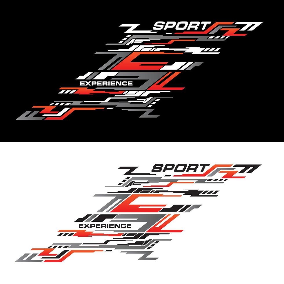 Sport racing car stickers stripe abstract shape . vinyl decal templates isolated set vector