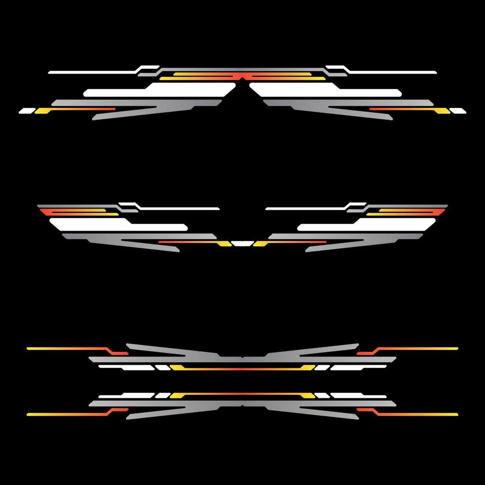 Sport racing car stickers stripe abstract shape . vinyl decal templates isolated set vector