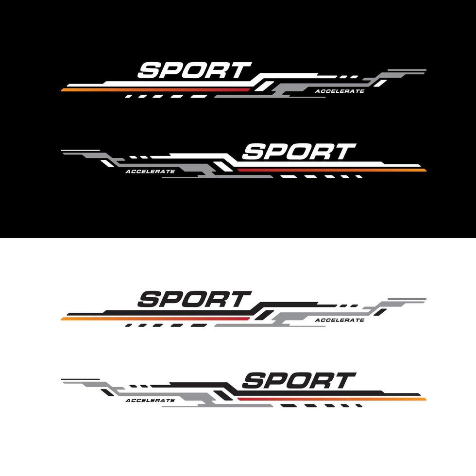 deporte carreras rayas coche pegatinas modificación cuerpo velocidad y deriva vinilo etiqueta aislado conjunto plantillas vector
