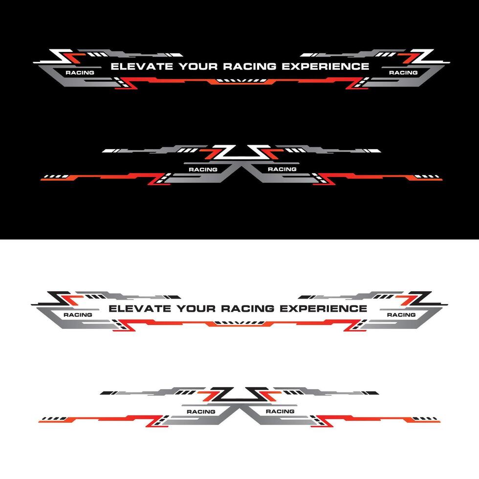 Sport racing car stickers stripe abstract shape . vinyl decal templates isolated set vector