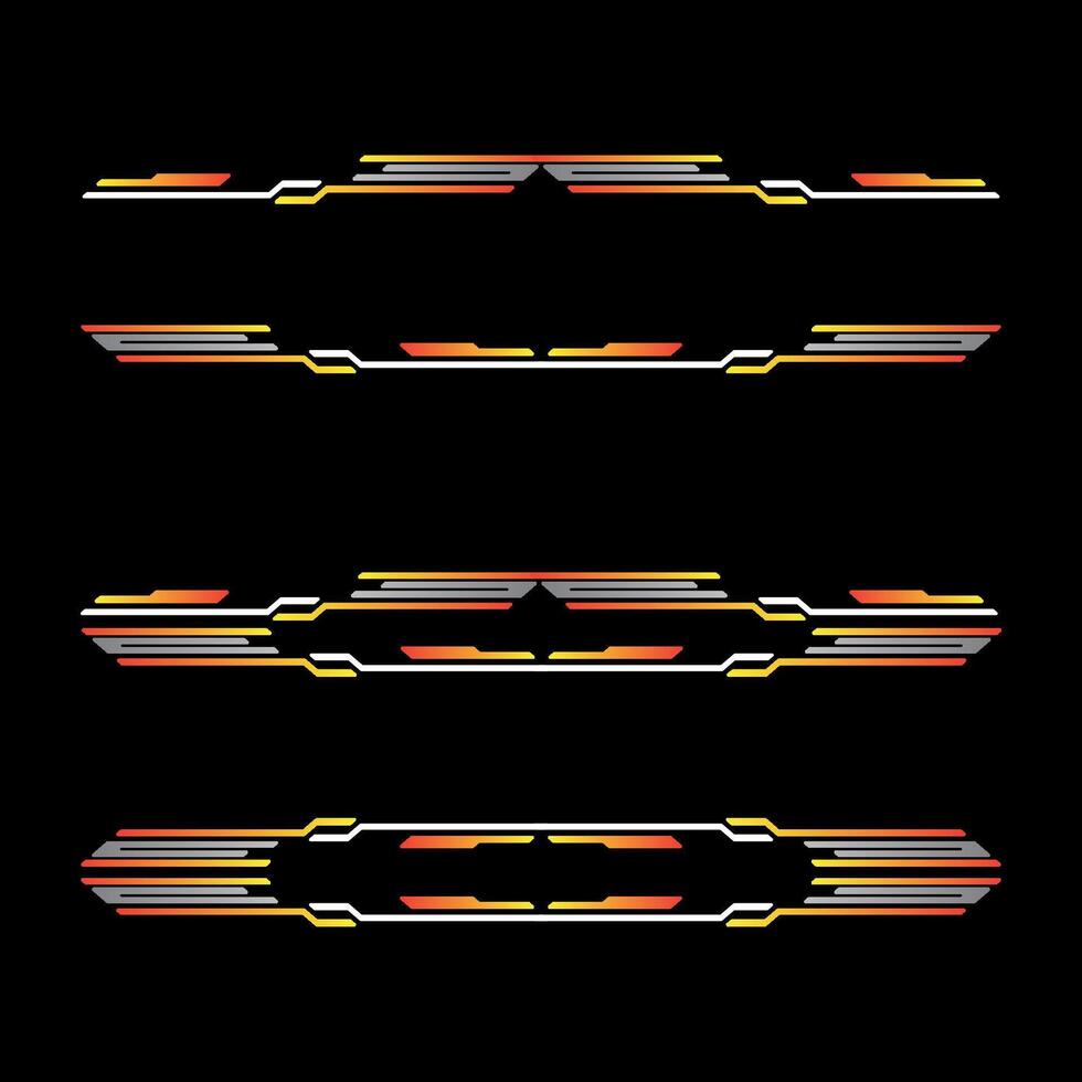 Sport racing car stickers stripe abstract shape . vinyl decal templates isolated set vector