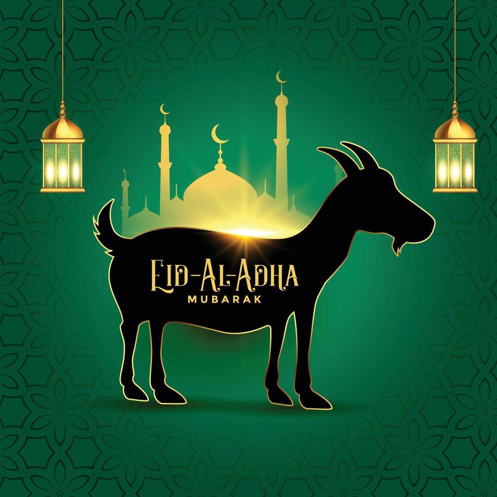 tradicional islámico eid Alabama adha festival saludo tarjeta diseño vector