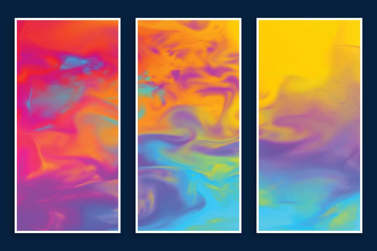 abstract colorful watercolor banners set of three vector