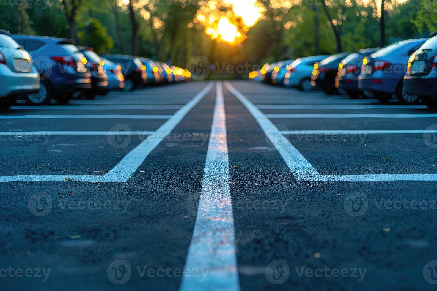 AI generated empty car parking lot and space professional photography photo