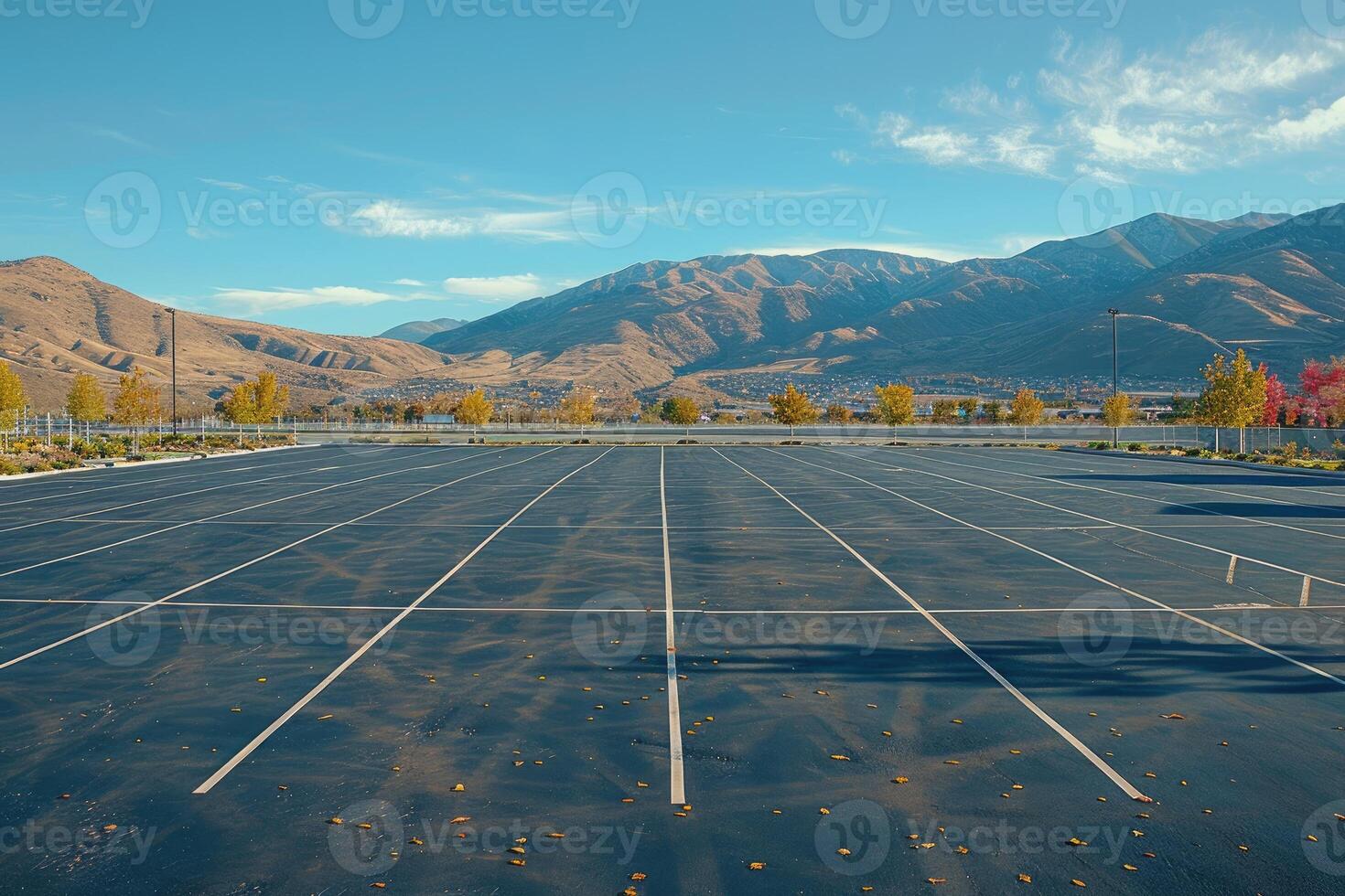 AI generated empty car parking lot and space professional photography photo