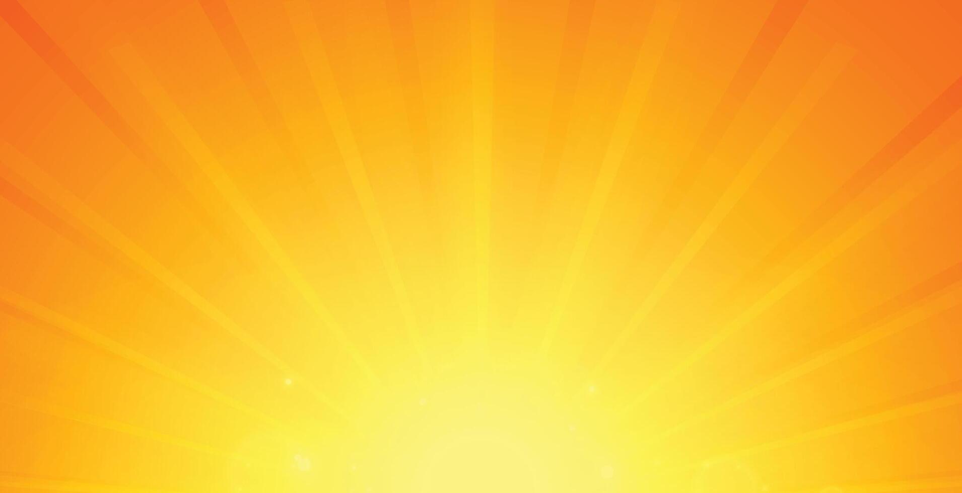 glowing rays background in orange color design vector