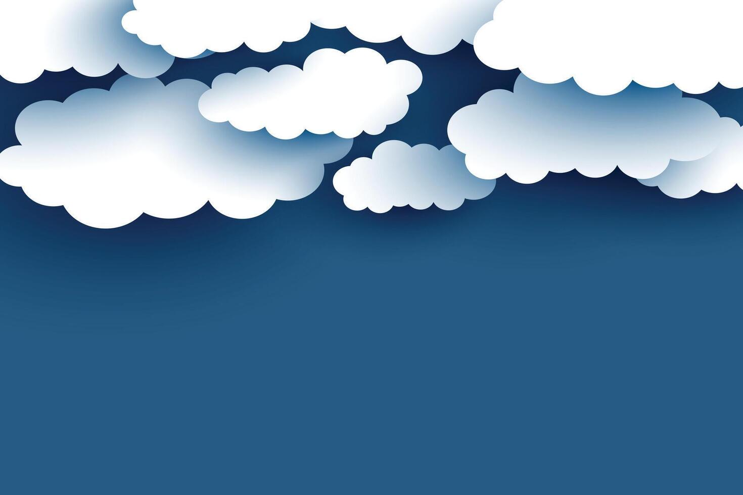 white clouds on blue flat background design vector