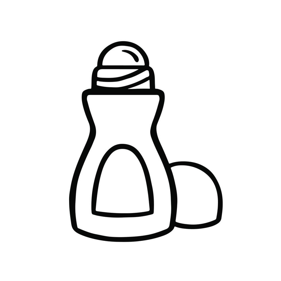 Roll-on deodorant antiperspirant, personal hygiene illustration, vector
