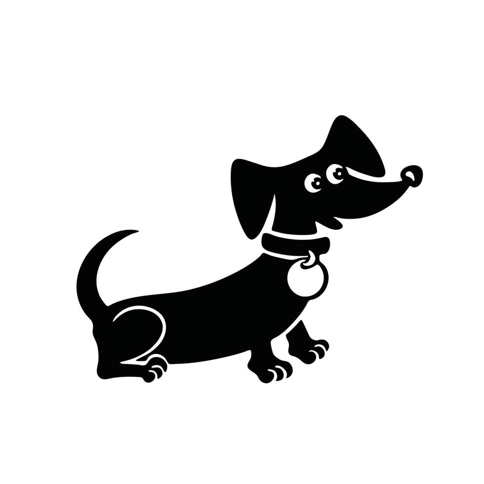 Illustrations for the dachshund silhouette symbol. Vector