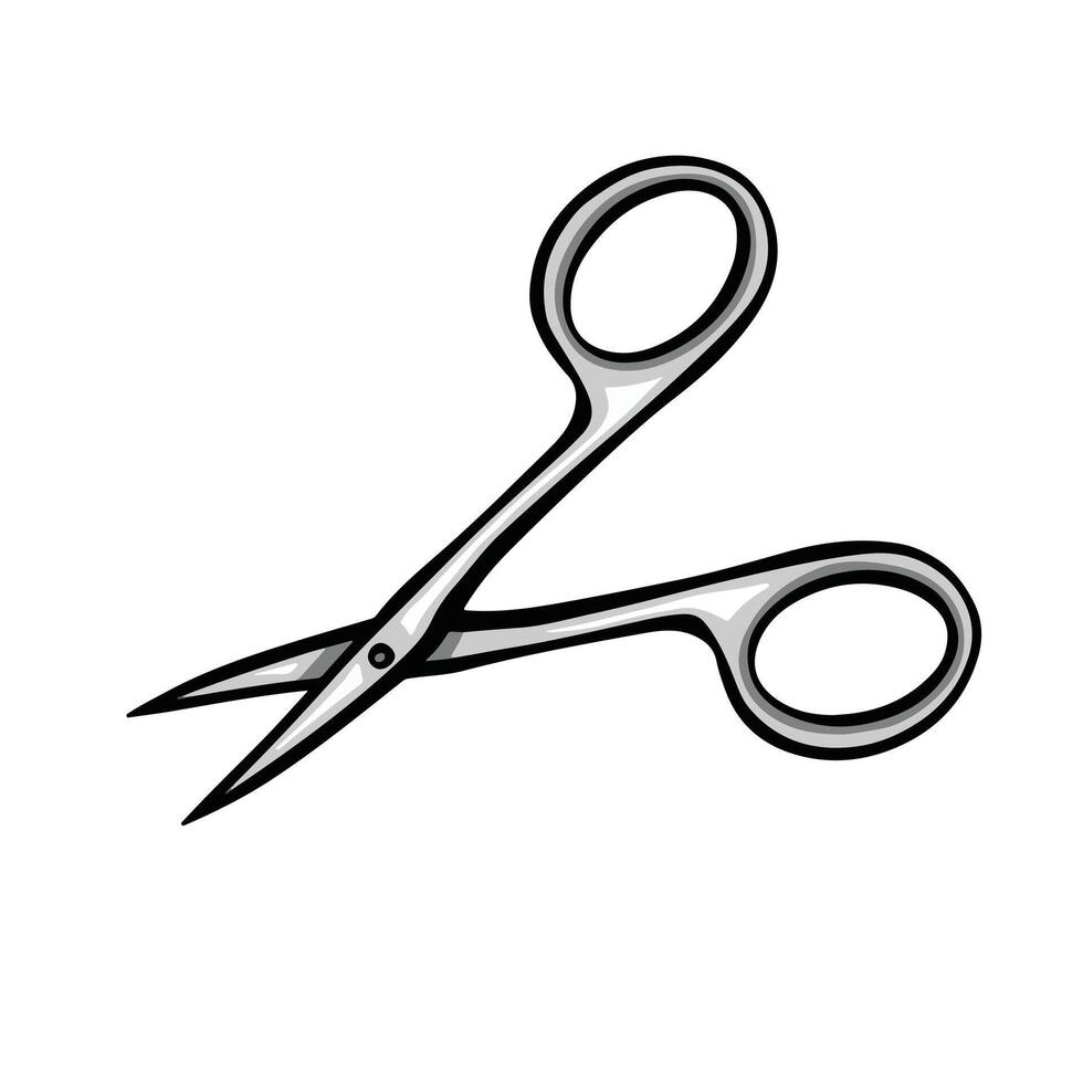 Manicure scissors, personal hygiene, vector full color