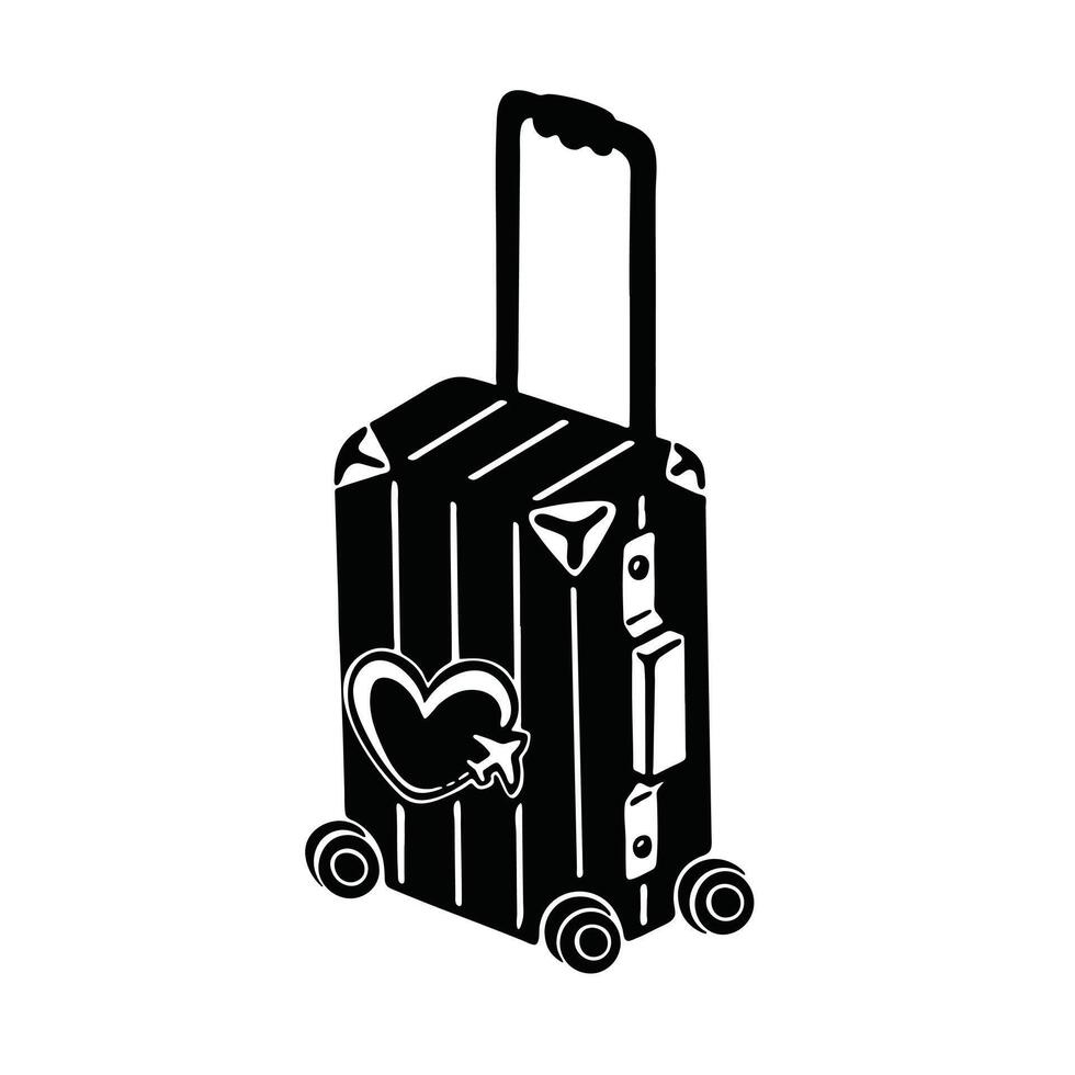 silhouette of a travel suitcase. Vector illustration design.