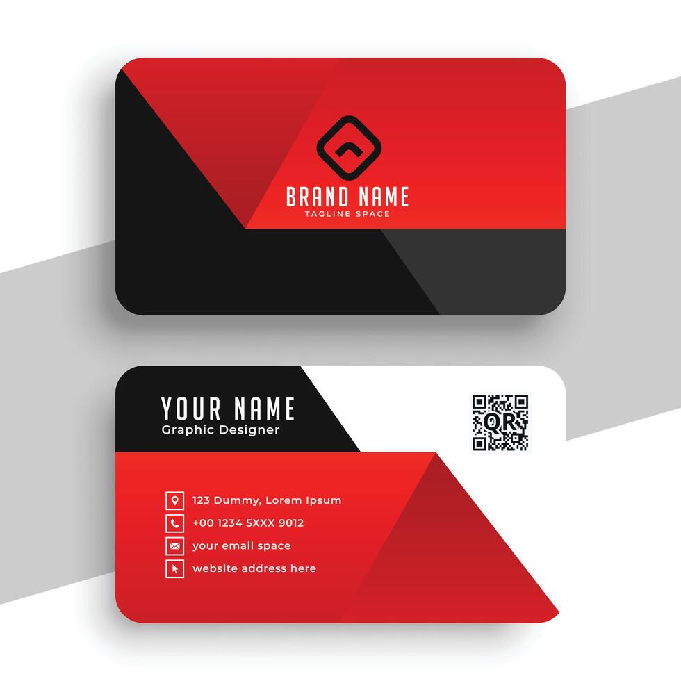 resumen rojo y negro elegante negocio tarjeta modelo vector