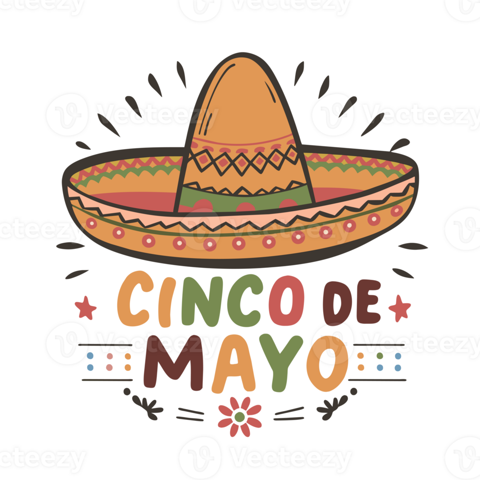 AI generated graphic with the inscription cinco de mayo for the mexican holiday png