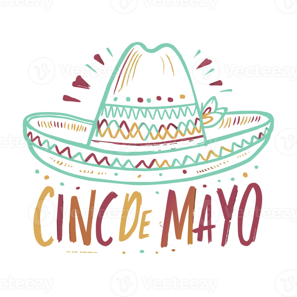 AI generated graphic with the inscription cinco de mayo for the mexican holiday png