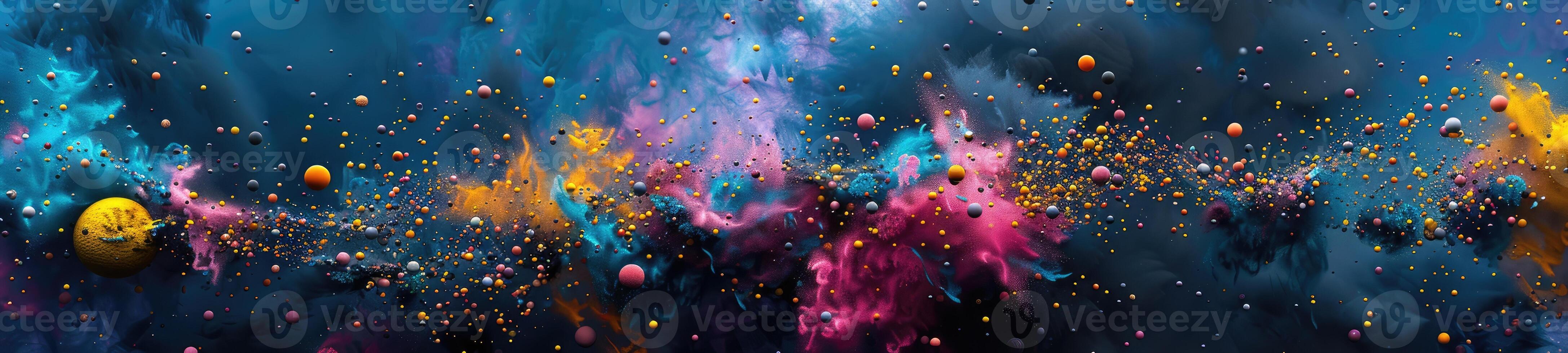 AI generated Vibrant explosion of colorful particles background photo