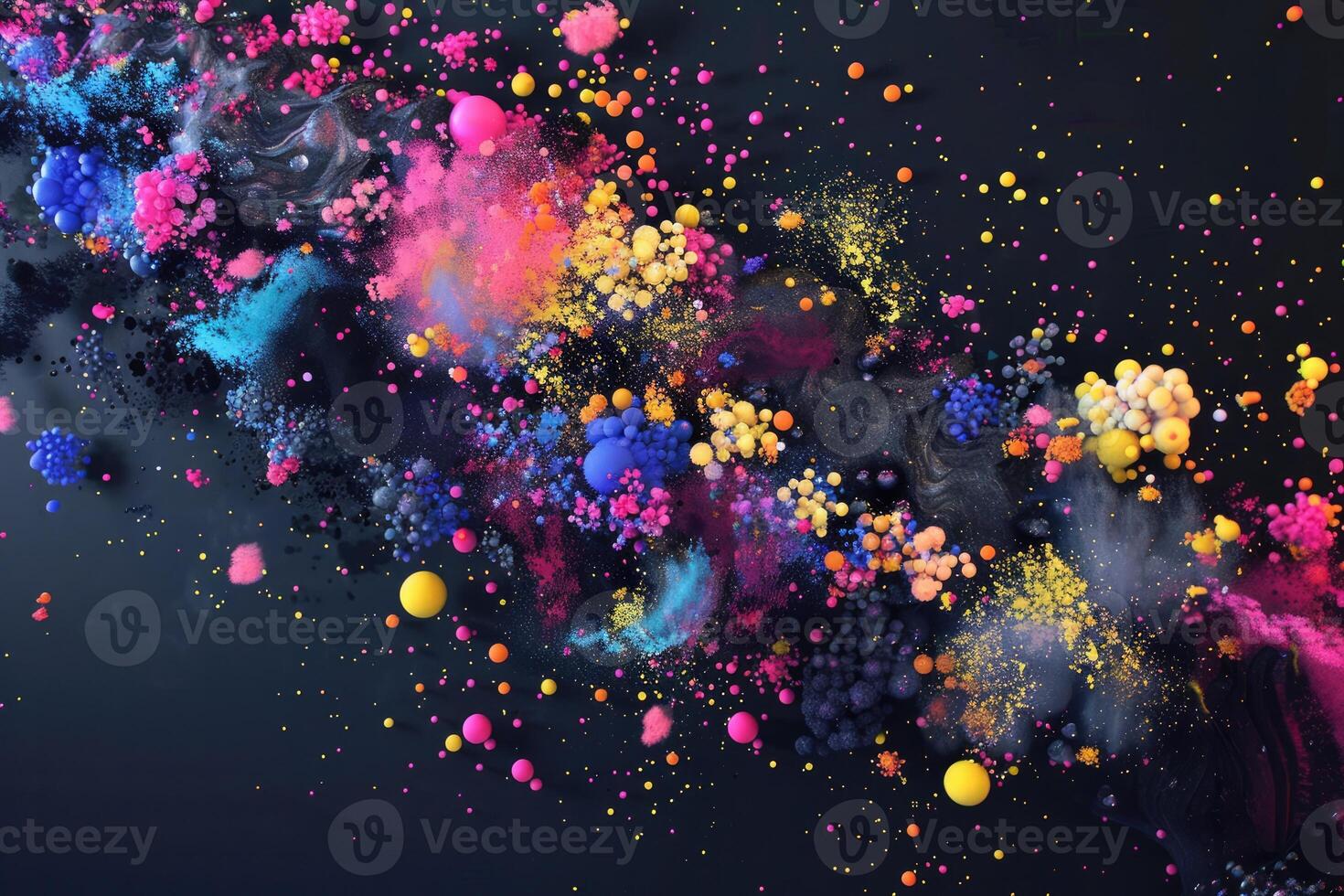 AI generated Vibrant explosion of colorful particles background photo