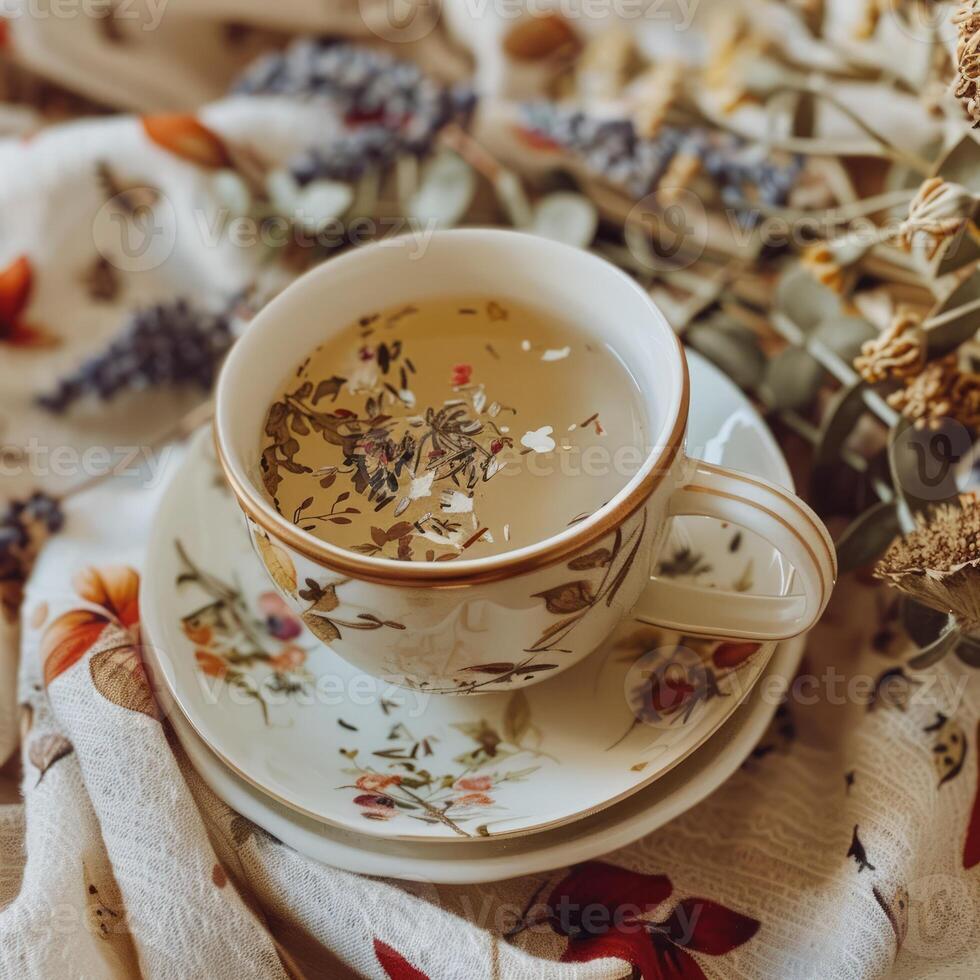 AI generated Relaxing boho style tea photo