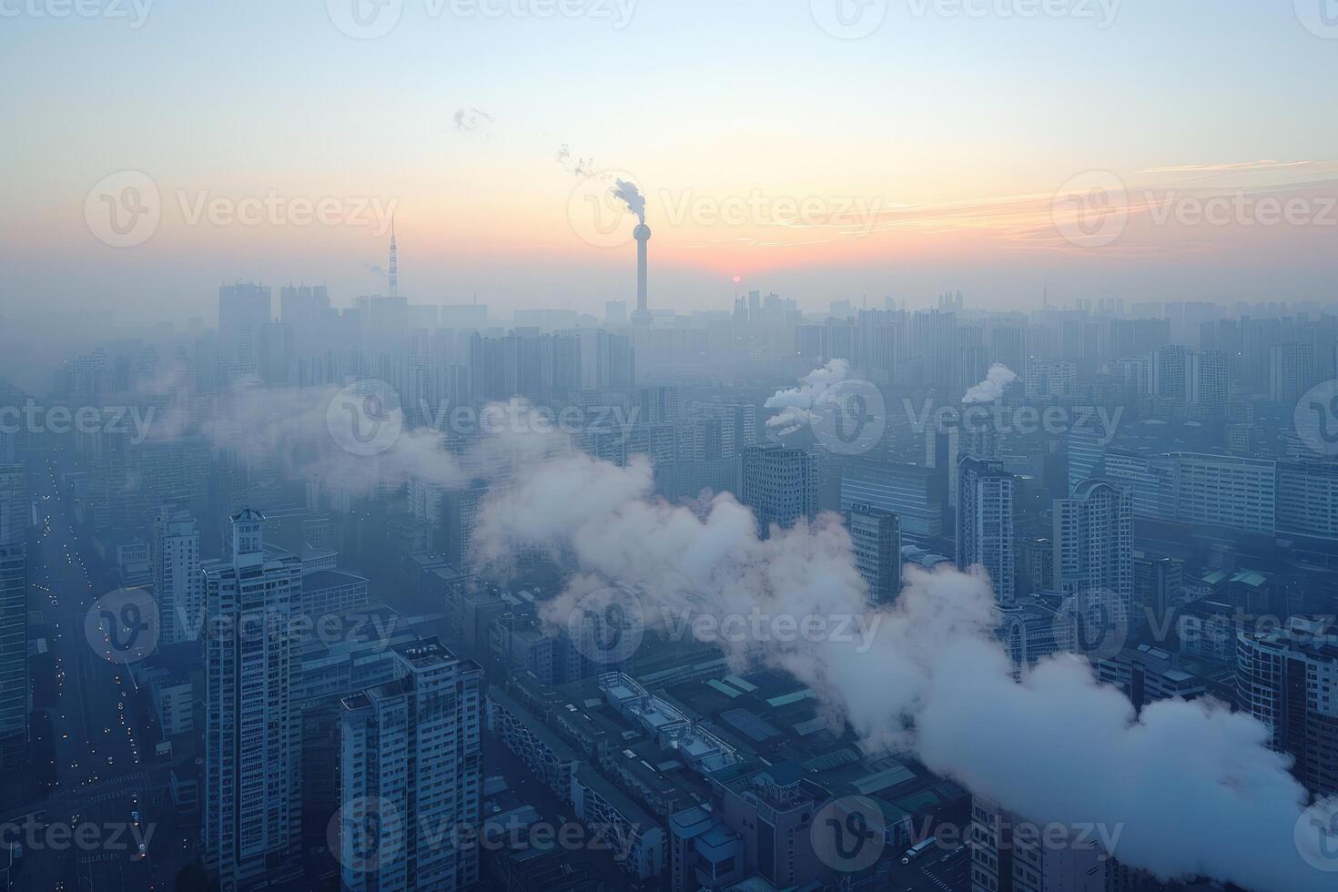 ai generado aire contaminación desde industrias proceso profesional fotografía foto