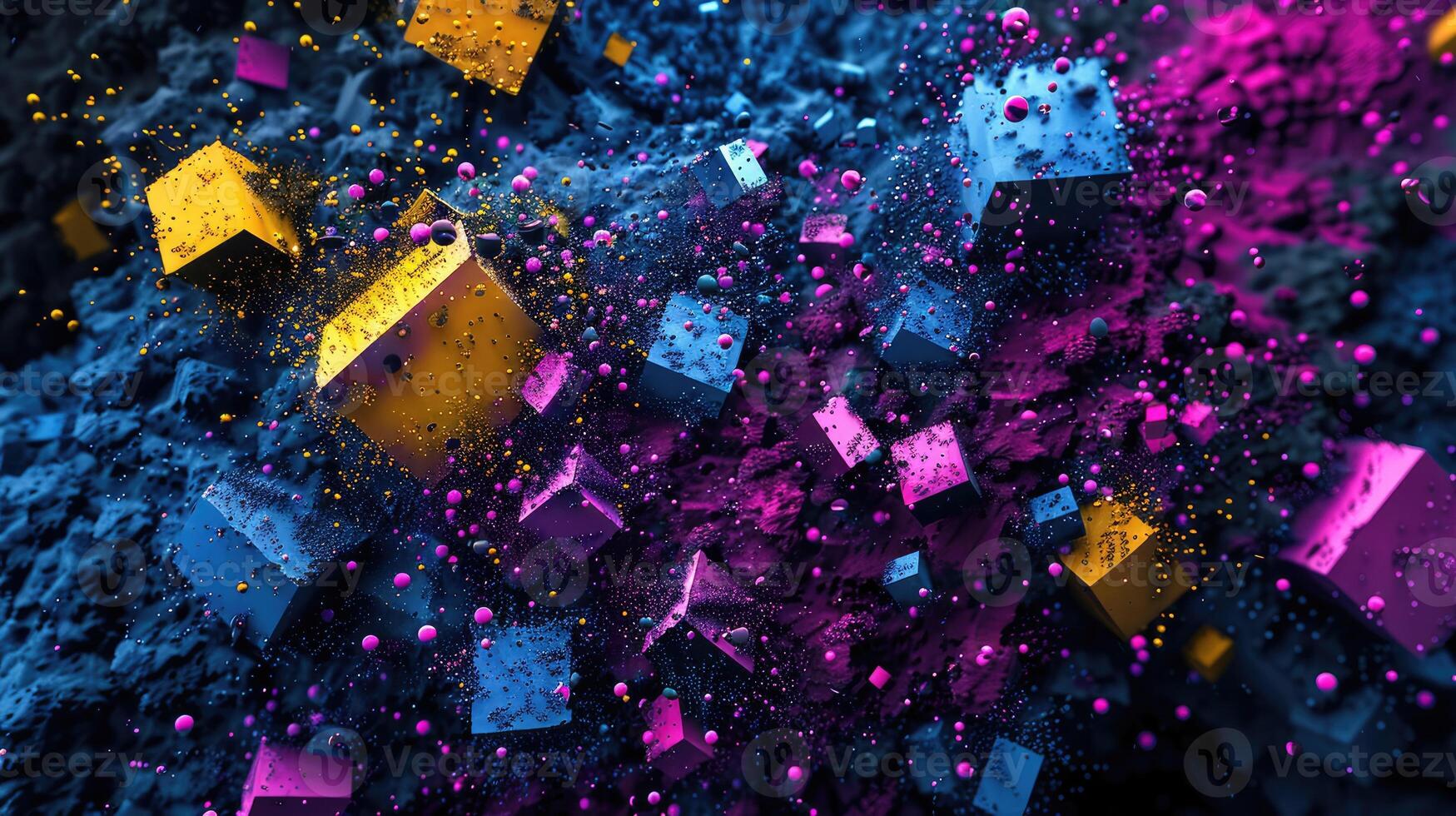 AI generated Vibrant explosion of colorful particles background photo