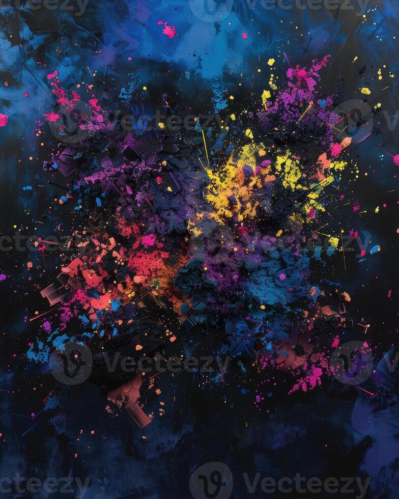 AI generated Vibrant explosion of colorful particles background photo