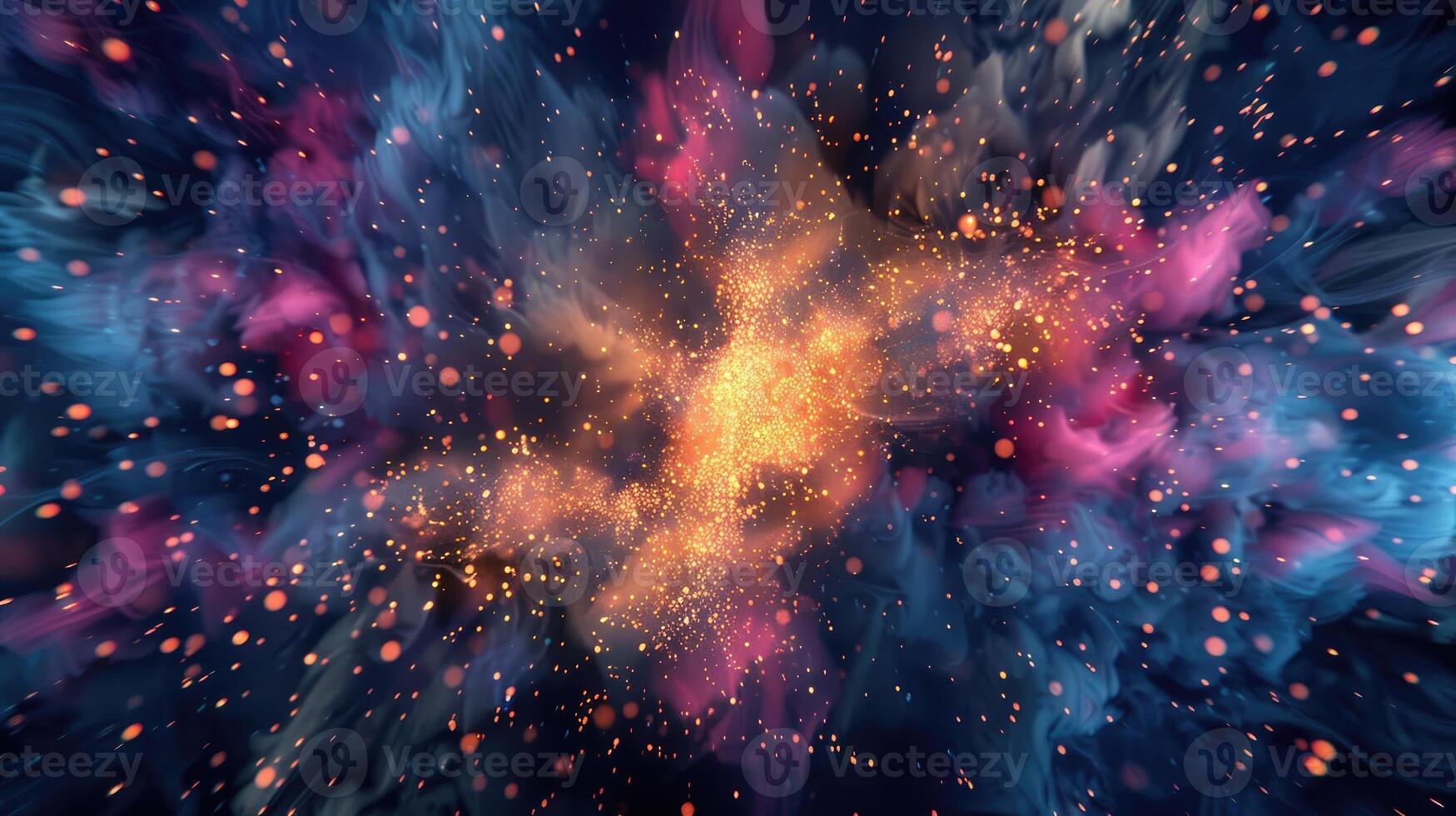 AI generated Vibrant explosion of colorful particles background photo