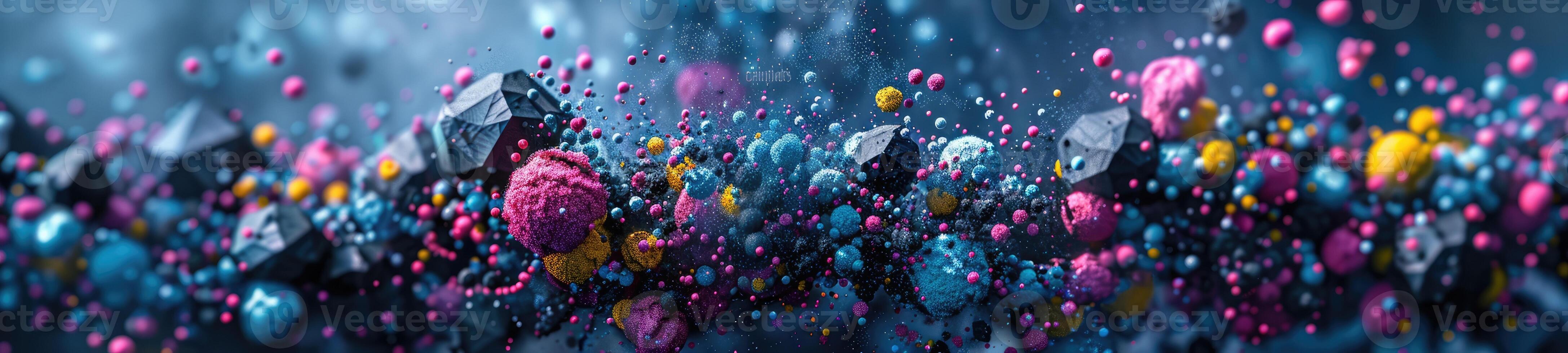 AI generated Vibrant explosion of colorful particles background photo