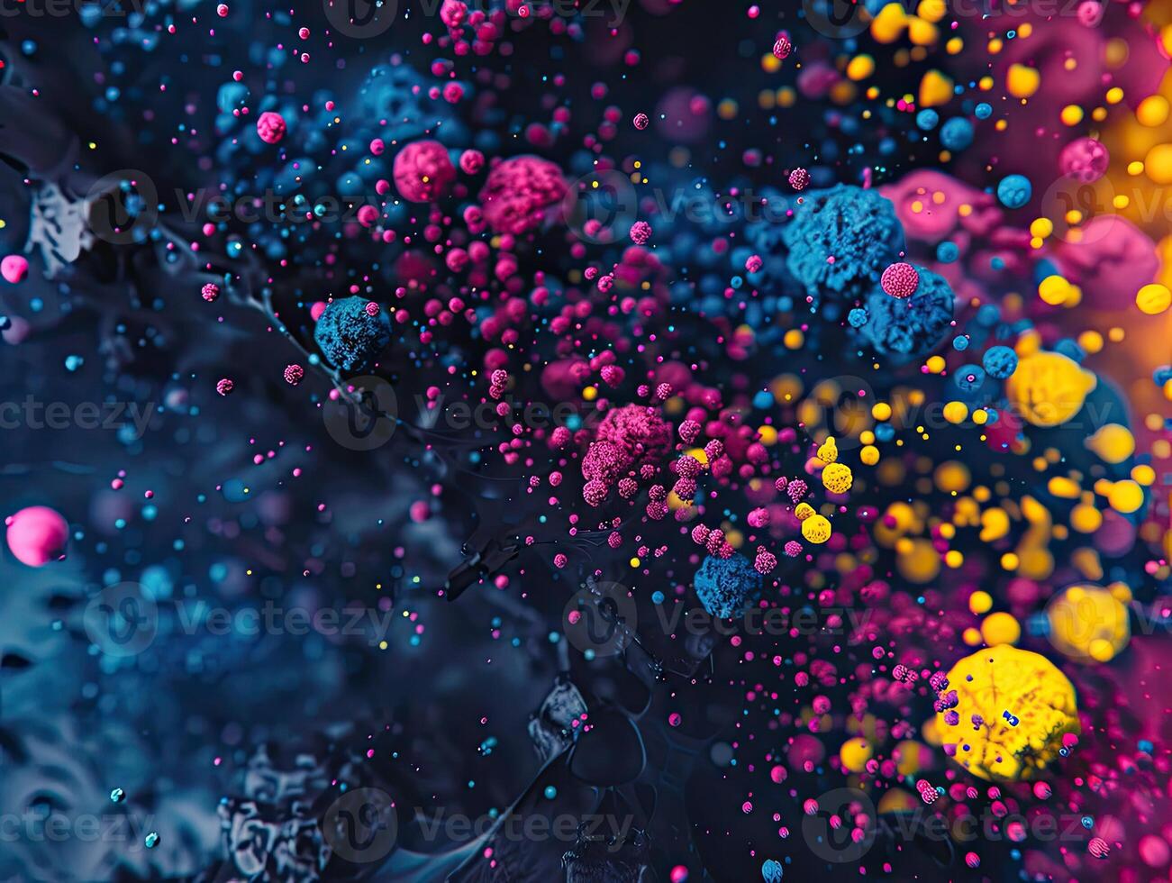 AI generated Vibrant explosion of colorful particles background photo